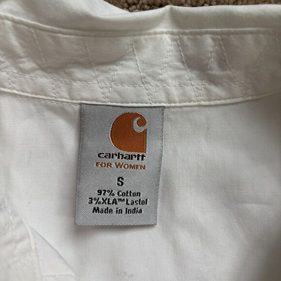 Carhartt Pearl Snap Vest Shirts Women's S White Sleeveless Western Cowgirl Rodeo - Picture 4 of 8